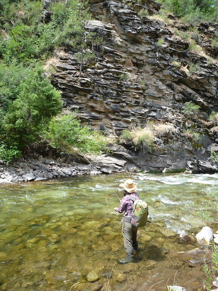 Aimee Fishing Dark Canyon