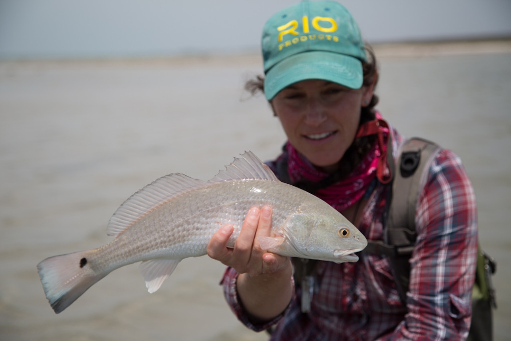 Aimee with the biggest DIY redfish we caught!